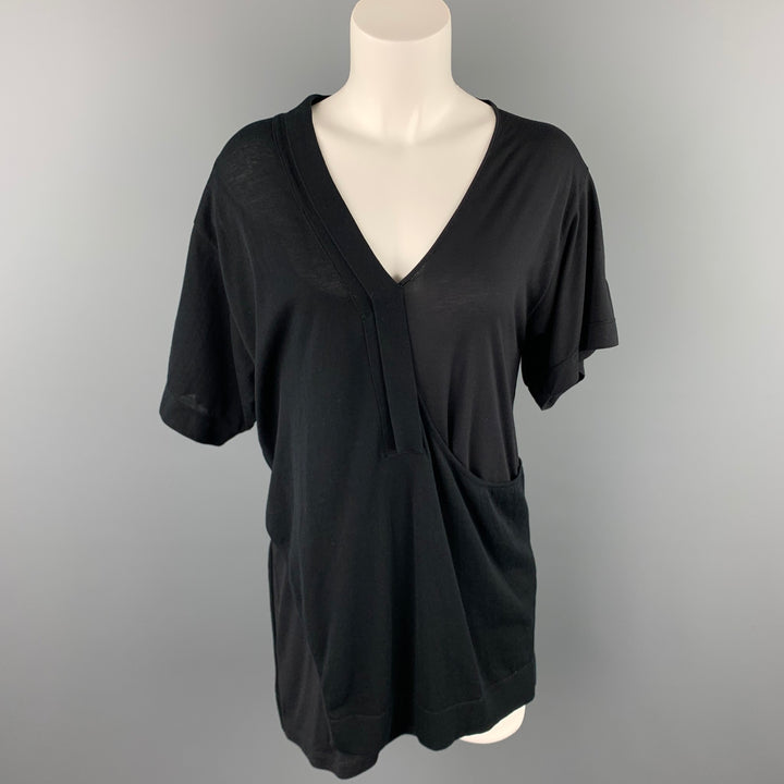 CoSTUME NATIONAL Size S Black Mixed Fabrics Casual Top