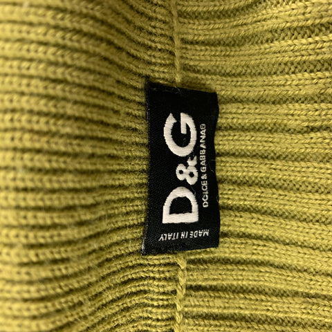 D&G by DOLCE & GABBANA Size M Green Ribbed Knit Zip Up Cardigan