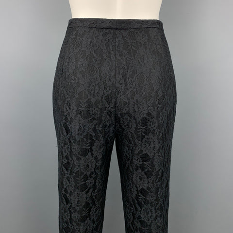 Vintage RICHARD TYLER Size 10 Black Lace Wool Blend Evening Dress Pants