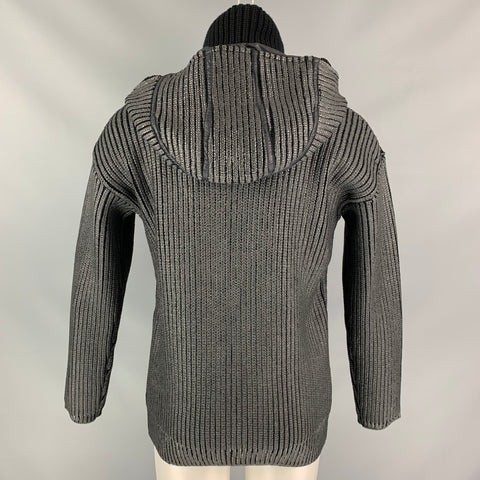BURBERRY PRORSUM Size L Grey Silver Ribbed Zip Jacket