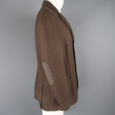 LORO PIANA 42 R Brown Heather Silk / Cashmere Notch Lapel Sport Coat