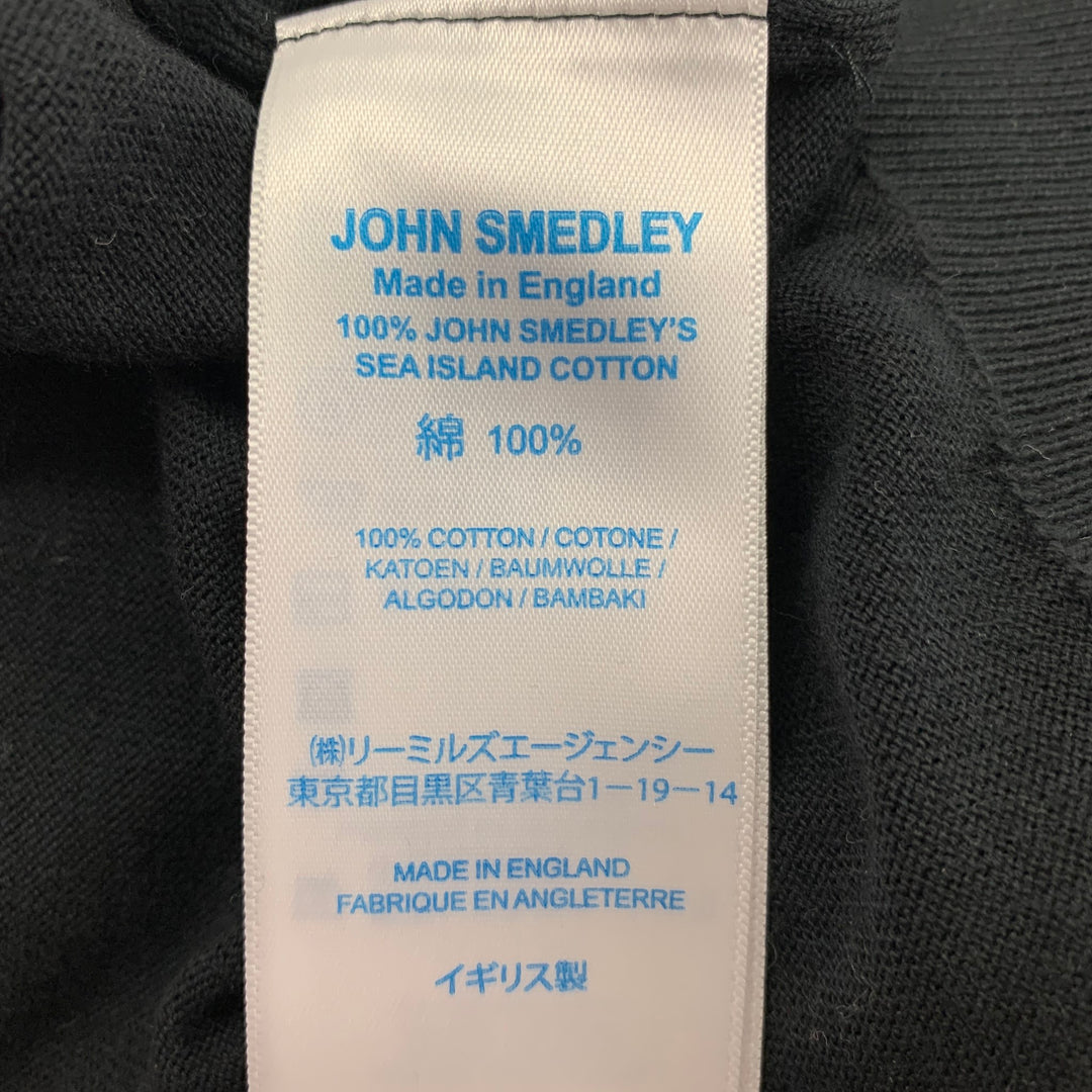 JOHN SMEDLEY Size XL Black Cotton Buttoned Polo
