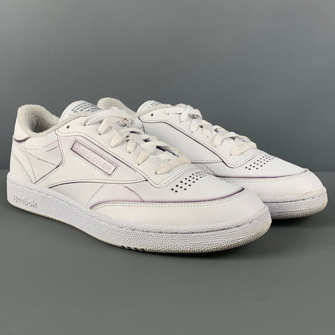 REEBOX x MAISON MARGIELA Size 10.5 White Black Leather Lace Up Sneakers