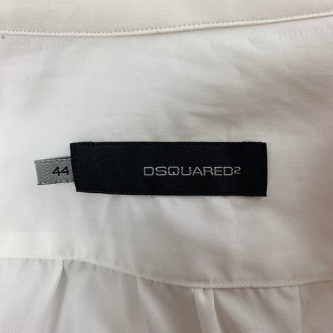 DSQUARED2 Taille XXS Chemise de smoking en coton blanc à manches longues