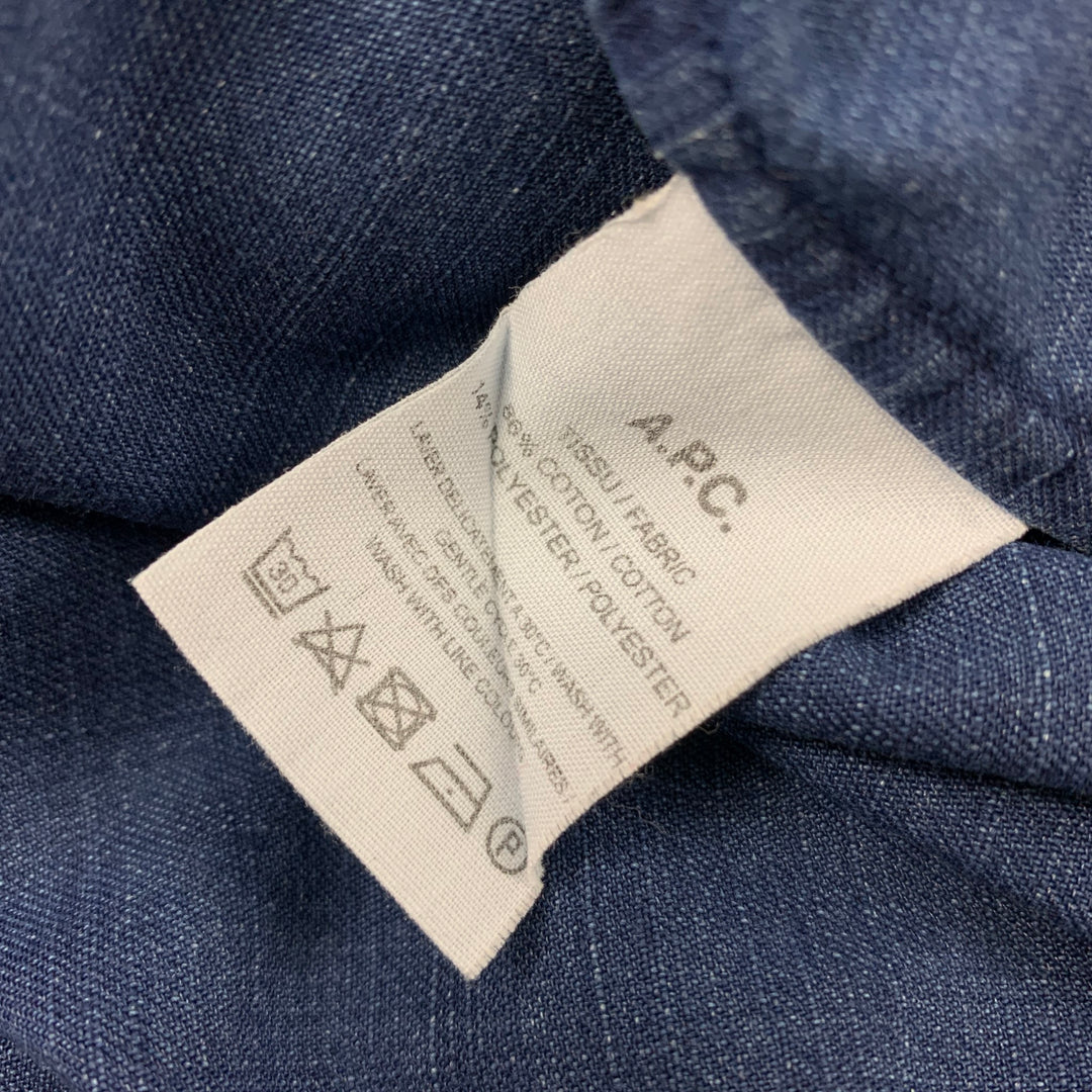 A.P.C. Size M Blue Cotton Polyester Denim Long Sleeve Shirt
