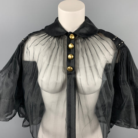 COMME des GARCONS TAO Cape Polyester Plissée Noir Taille M