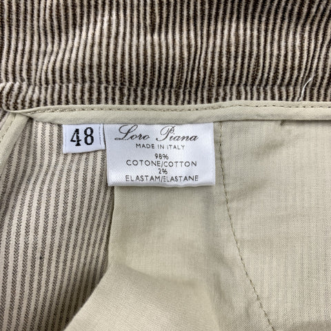 LORO PIANA Size 12 Grey Cotton Blend Corduroy Dress Pants