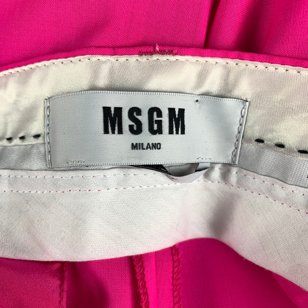 MSGM Size 12 Fuchsia Virgin Wool Dress Pants