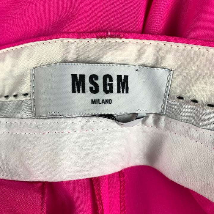 MSGM Size 12 Fuchsia Virgin Wool Dress Pants