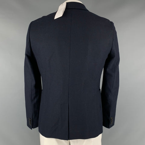 OUR LEGACY Manteau de sport à revers cranté en laine unie et polyester marine taille 42