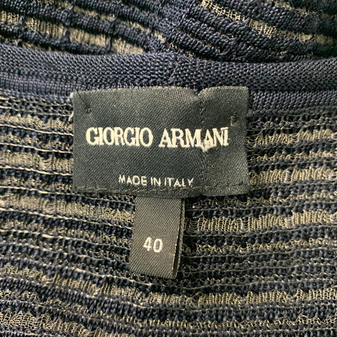 GIORGIO ARMANI Top de manga corta de punto azul marino talla S