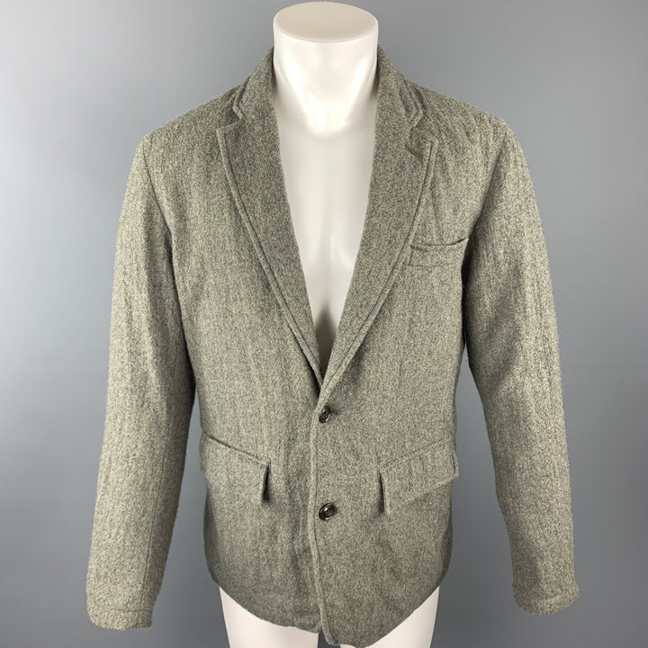 ONES STROKE Size S Grey Textured Wool Notch Lapel Sport Coat