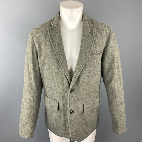 ONES STROKE Abrigo deportivo gris con solapa de muesca de lana texturizada Talla S