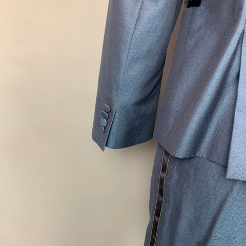 PAUL SMITH Size 46 Regular Steel Blue Wool / Cotton Tuxedo Suit