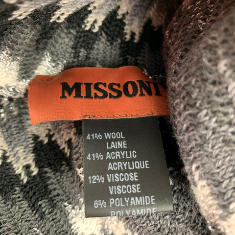 MISSONI Gorro de mezcla de lana en zigzag gris plateado