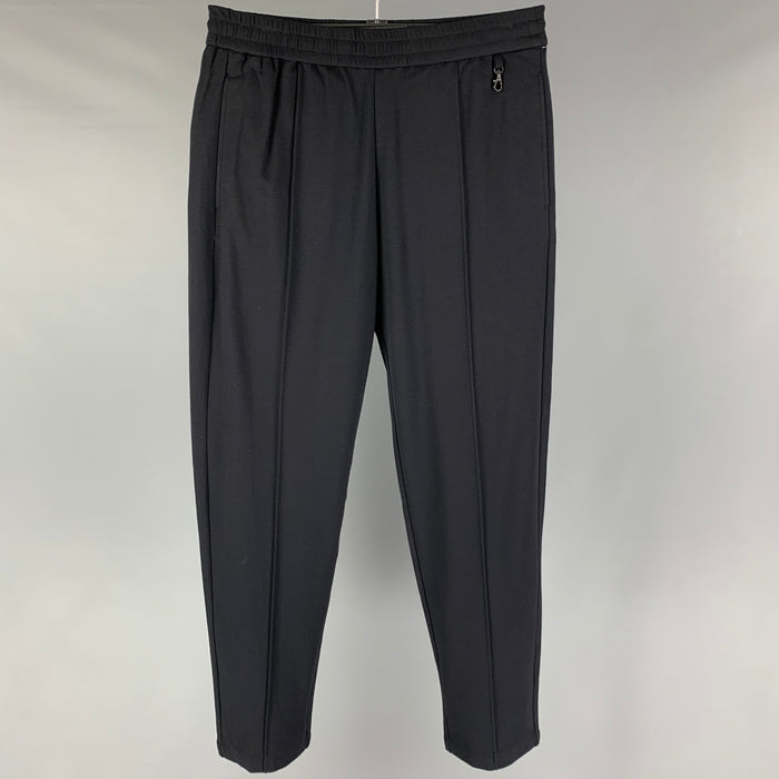 EMPORIO ARMANI Size M Black Viscose Blend Elastic Waistband Casual Pants