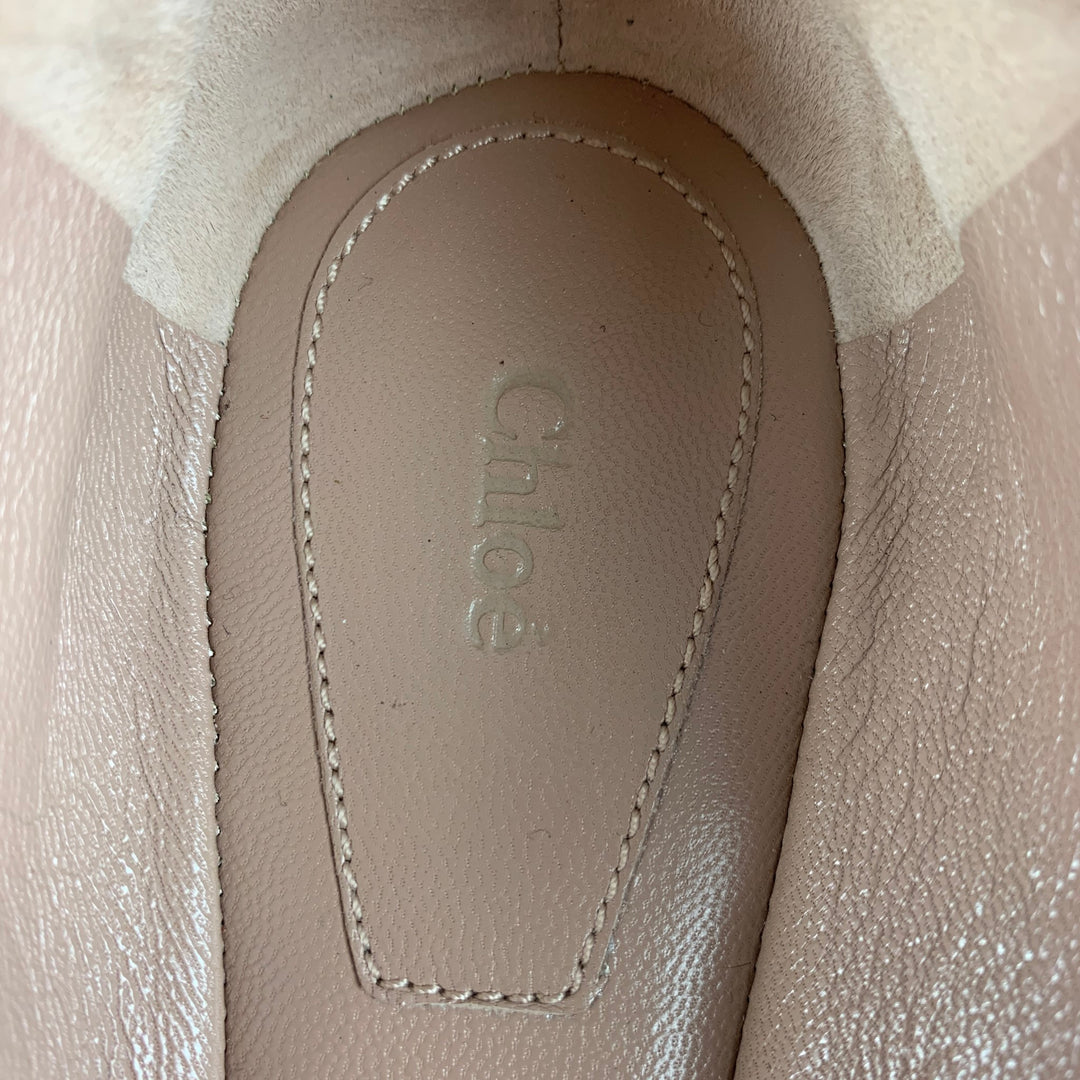 CHLOE Size 8.5 Grey Suede Solid Ballet Flats
