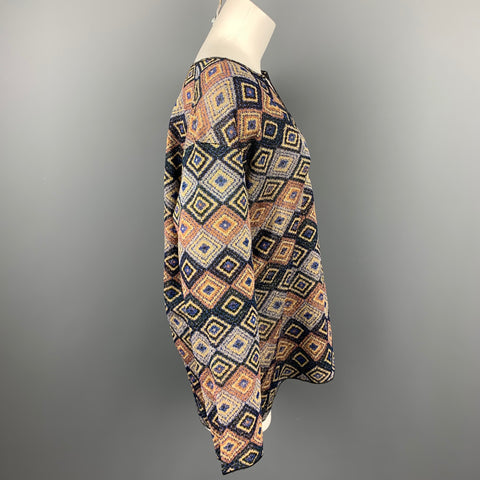 DRIES VAN NOTEN Size S Multi-Color Jacquard Geometric Polyester Blend Blouse