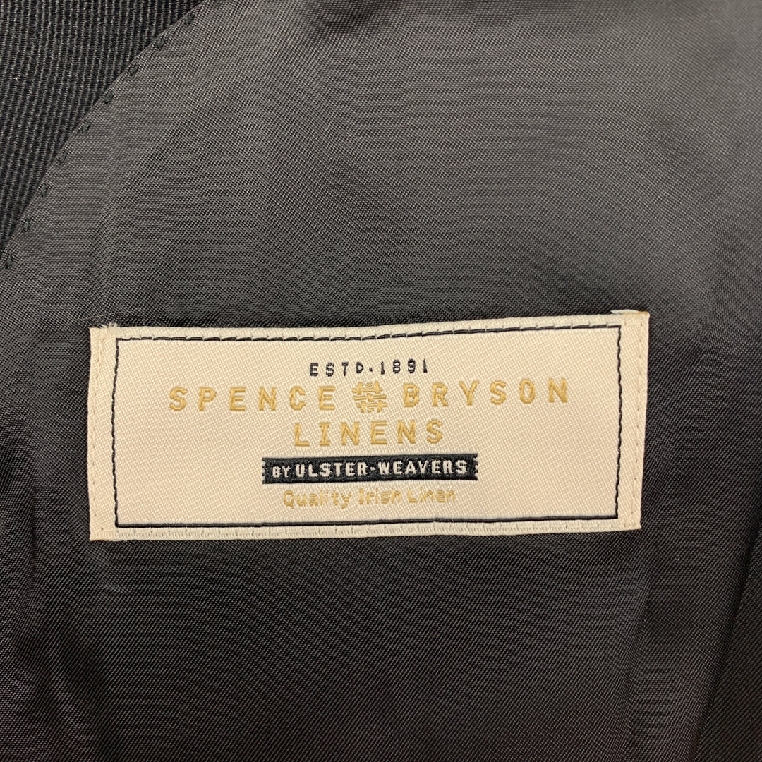 SUIT SUPPLY Size 34 Black Linen Double Breasted Sport Coat