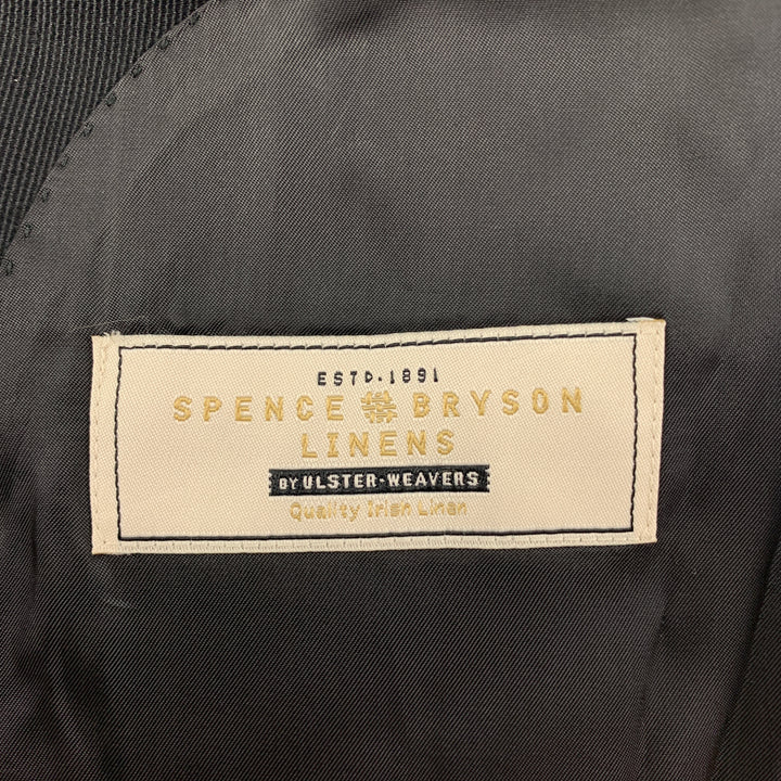SUIT SUPPLY Size 34 Black Linen Double Breasted Sport Coat