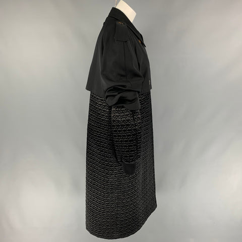 Vintage 1980's JEAN PAUL GAULTIER pour GIBO Black Quilted Double Breasted Trench Coat