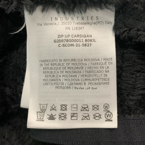 MONCLER Size L Black Corduroy Polyester Elastane Hooded Sweatshirt