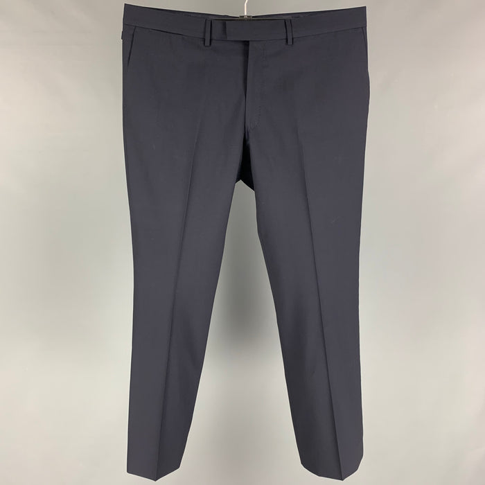LOUIS VUITTON Size 36 Navy Wool Zip Fly Dress Pants