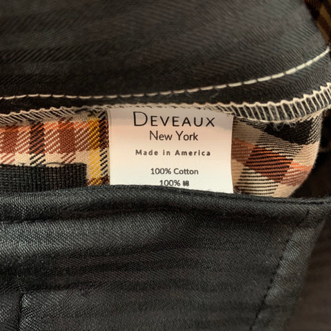 DEVEAUX New York Size 32 Tan & Black Plaid Cotton Zip Fly Dress Pants
