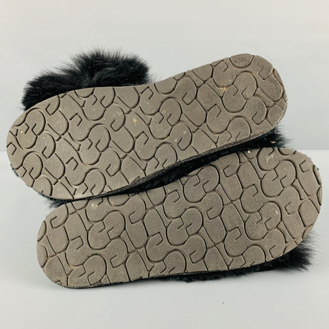 GLAMOUR Taille 7 Chaussures plates avec strass noirs