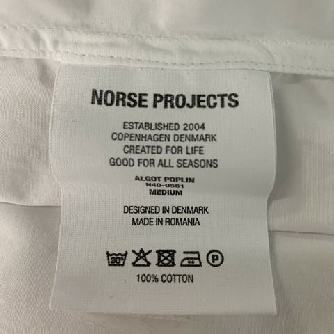 NORSE PROJECTS Taille M Chemise à manches longues boutonnée en coton uni blanc