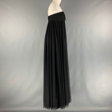 VERA WANG Size 6 Black Polyester See Through Strapless Dress