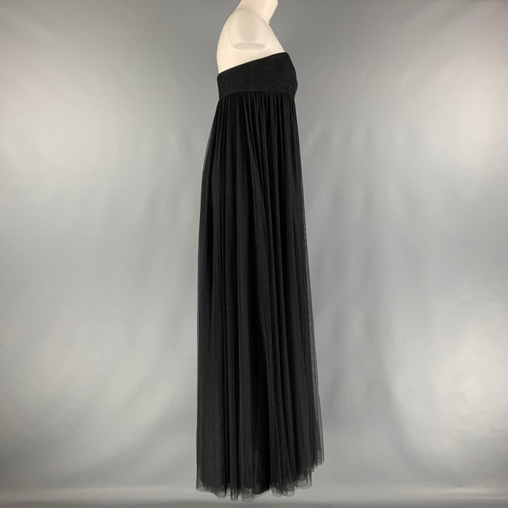 VERA WANG Size 6 Black Polyester See Through Strapless Dress