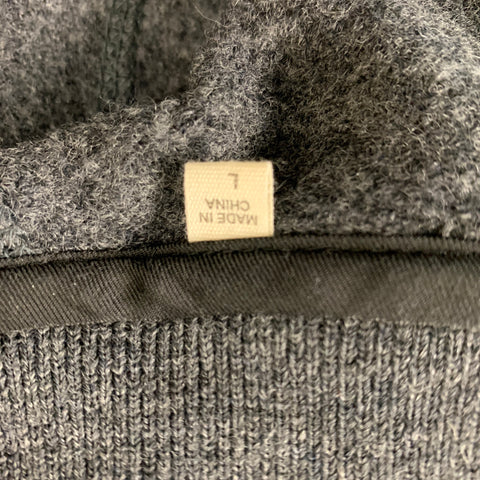 BUCK MASON Merino Wool Grey Chest Size L Solid Varsity Jacket