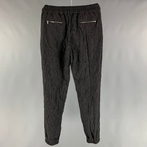 MICHAEL KORS Size 4 Grey Virgin Wool Blend Wrinkled Elastic Cuffs Casual Pants
