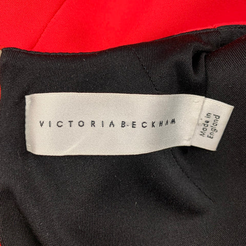 VICTORIA BECKHAM Size L Red Cotton Blend Sheath Dress