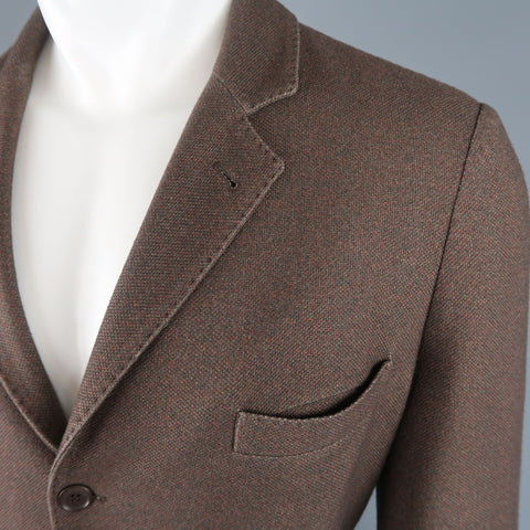 LORO PIANA 42 R Brown Heather Silk / Cashmere Notch Lapel Sport Coat