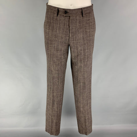 BRUNELLO CUCINELLI Size 38 Brown Wool Blend Notch Lapel Suit