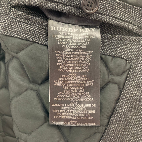 BURBERRY PRORSUM Fall 2012 Size 38 Slate Grey Wool / Mohair Shearling Zip Jacket