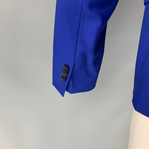 THE KOOPLES Size 36 Royal Blue Wool Notch Lapel Fitted Suit