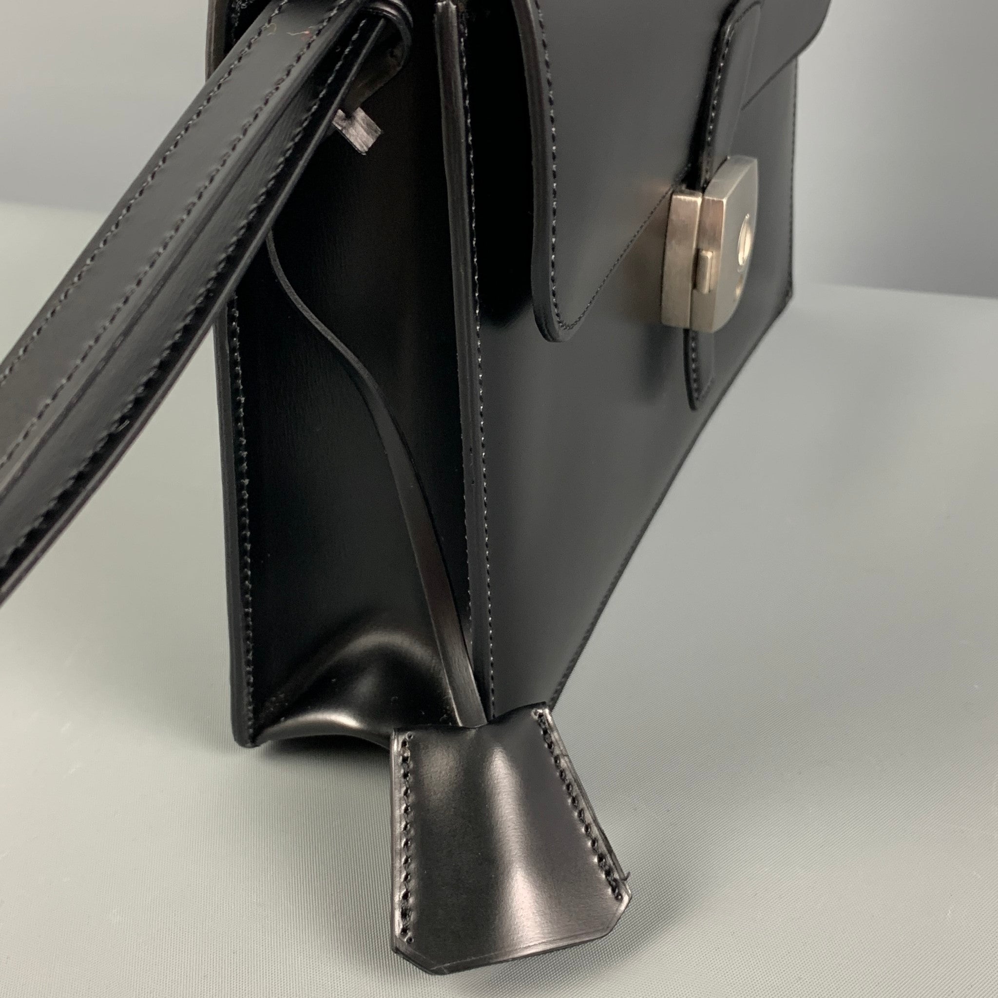 DUNHILL Black Cowhide Leather Confidential Second Bag