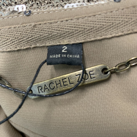 RACHEL ZOE Size S Gold Silver Polyester & Spandex Sequined Jacket
