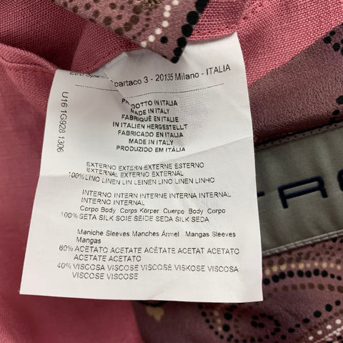 ETRO Size 38 Pink Linen Shawl Collar Suit