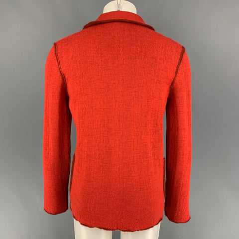 ISSEY MIYAKE Size M Orange Rust Knit Reversible Cardigan