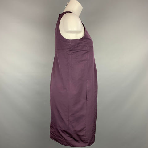 MAX MARA Taille 6 Robe droite sans manches en polyester / coton violet
