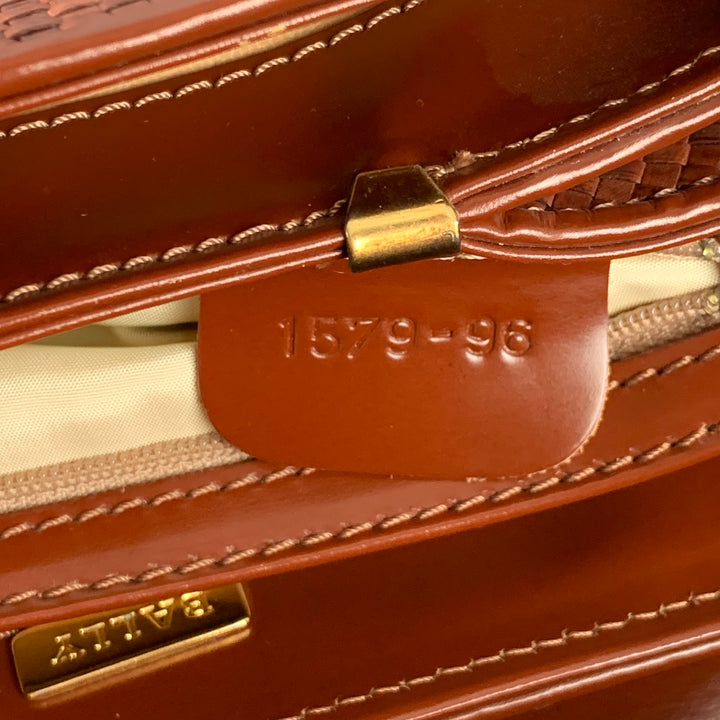 BALLY Brown Woven Leather Cross Body Handbag & Leather Goods
