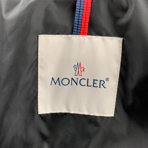 MONCLER Size L Black Polyamide Hooded Jacket