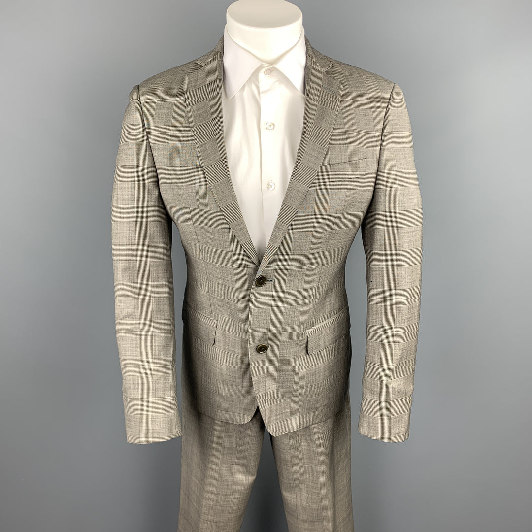 TALLIA Size 36 Gray Glen Plaid Wool Notch Lapel Suit