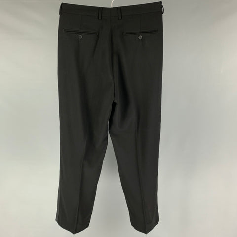EMPORIO ARMANI Size 32 Black Wool Tuxedo Dress Pants