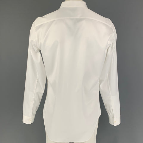 CALVIN KLEIN COLLECTION Size XL White Cotton Long Sleeve Shirt