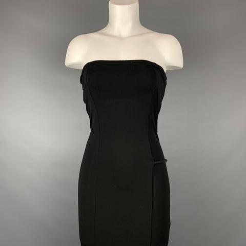 ZAMASPORT pour GUCCI Taille 2 Robe longue sans bretelles en rayonne noire